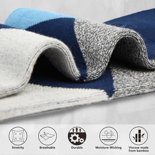 +MD Soft Dress Socks for Men Size 10-13, 3 Pairs Classic Business Crew Calf Socks for Men, Lightweight Breathable Comfort3