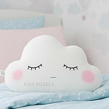 35X18 cm Super Soft Baby Cloud Pillow - Shaped Decorative Kids Cute Nursery Car Stuffed Cushion (White)