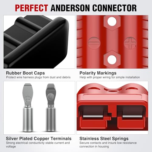 image for Nilight Anderson Connector 350AMP 2/0AWG Anderson Plug 12V-36V Battery