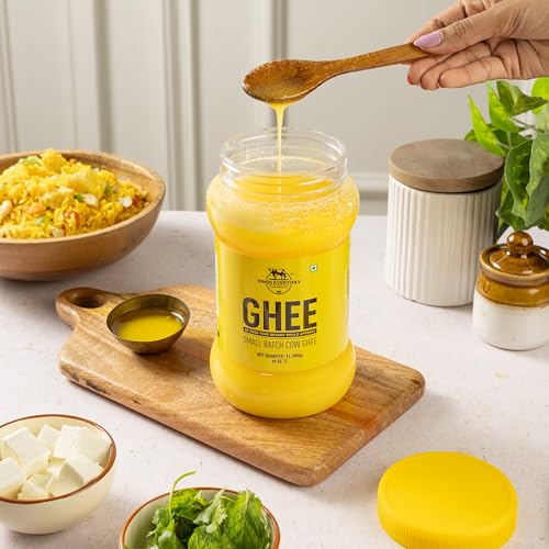 Image of Kings Everyday Cow Ghee 1 litre Jar | Aromatic & Nutritious | Small Batch Cow Ghee | Pure Danedar Ghee 1000ml (Pack of 1)