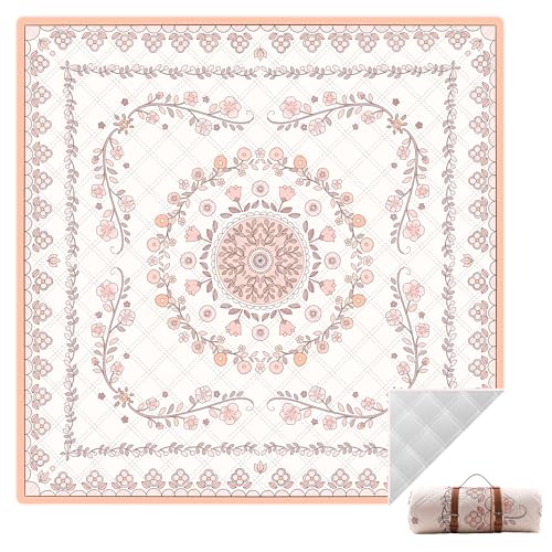 Boho Picnic Mat, 79" x 79" Extra Large Outdoor Picnic Blanket, Wa...