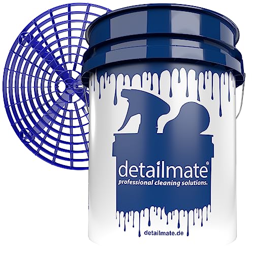 detailmate Auto Wascheimer 5 GAL (ca.20 Liter) weiß Grit Guard Eimer Einsatz blau Wash Bucket 5 Gallon Verstärkt Extra Dicke Wandung für Deckel Gamma Seal LID geeignet