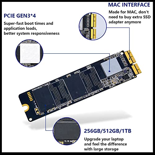 Image of SSD for MacBook 1TB NVMe PCIe Gen3x4 M.2 2280, Internal SSD for MacBook Air A1466 A1465(2013-2017) /MacBook Pro A1398 A1502(Retina 2013-2015) /iMac A1419 A1418