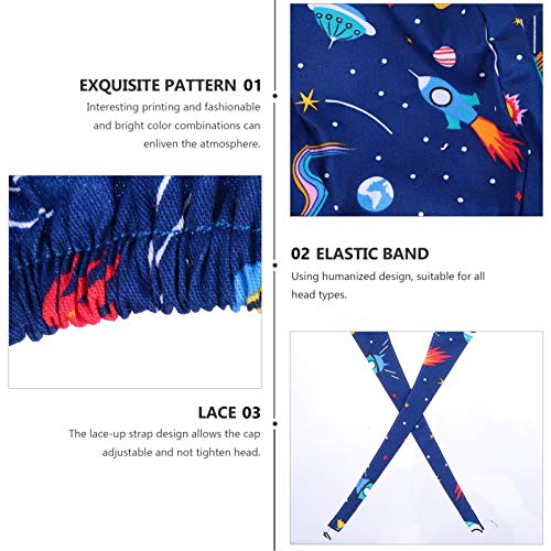 Lurrose 4 Peças de Touca Cirúrgica Ajustável Unissex Dos Desenhos Animados Médico Boné Enfermeira Bo