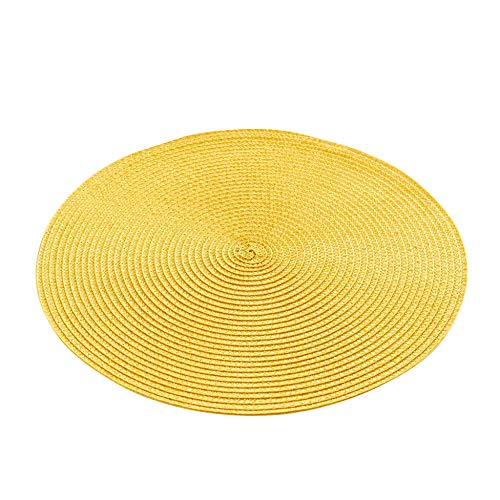 1001KDO POUR LA MAISON Set de Table Rond 35 cm Polypropylene Zebulon Jaune Cover