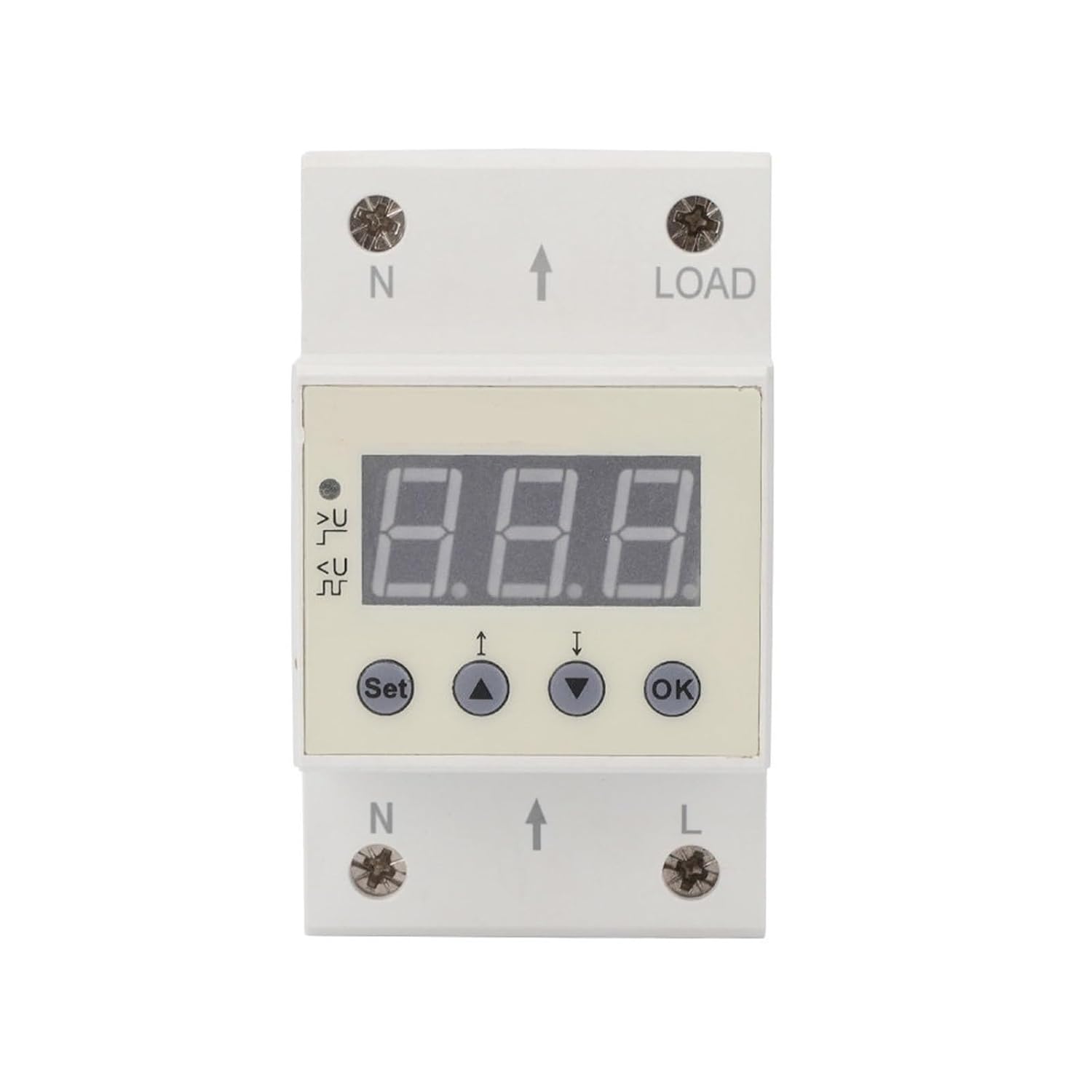 XMKT Voltage Protector Din Rail Dual Display Adjustable Over Voltage Current and Under Voltage Protective Device Relay 40A 63A Meter(63A)