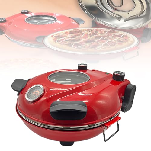 Pizzaofen, tragbarer Pizzabereiter für den Innenbereich, erhitzt bis zu 426.7 °C mit Sichtfenster und einstellbarer Temperatur für Zuhause und Außenbereich