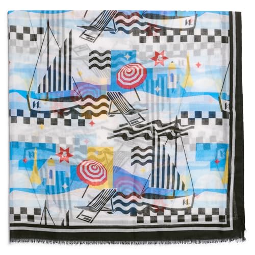 KARL LAGERFELD Womens Lightweight Print Pashmina With Fringe3