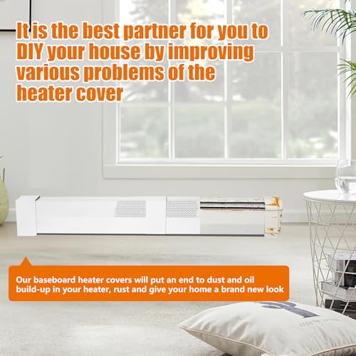 Image of Baseboard Heater Cover, Adjustable Length from 3FT to 6FT, Including Left and Right End Covers, High Carbon Steel, Total Length of 6FT，Easy Installation