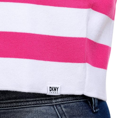 Image of DKNY Women's Sleeveless Cropped Stripe Jeans Sweater
