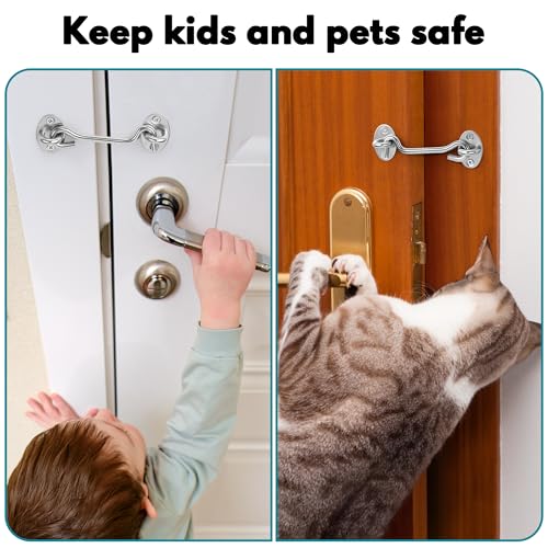 image for Rainspire (2 Pack) Privacy Hook and Eye Latch for Barn Door, Stainless