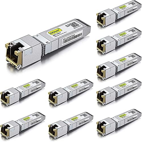 10G SFP+ SR Multimode Fibre Module- 10GBase-SR LC Transceiver Compatible for Cisco SFP-10G-SR, Meraki MA-SFP-10GB-SR, Mikrotik S+85DLC03D, Ubiquiti, Netgear, Zyxel, Qnap, Synology, D-Link, Open Switch