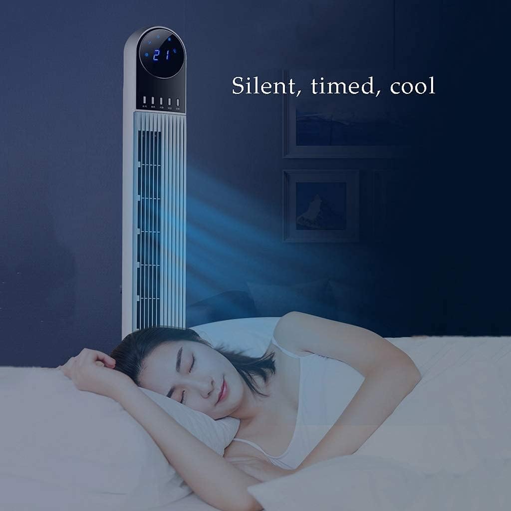 Air Cooler for Home Office Super High Super Strong Tower Fan Purifying Air 15h Timer 40W Motor LED Digital Display 3 Speeds White Air Conditioner 126 cm