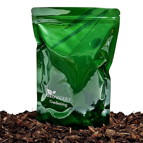 Growcery Orchid Potting Mix Premium British Pine Bark Chippings for Plants Mulch Beds Landscaping Moisture Control Child & Pet Safe Natural Soil Cover (1L)