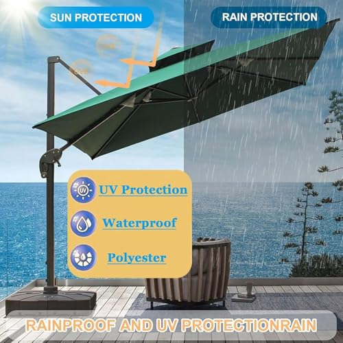 Toldo de repuesto para patio y playa lona impermeable caqui para parasol de jardin cuadrado 4