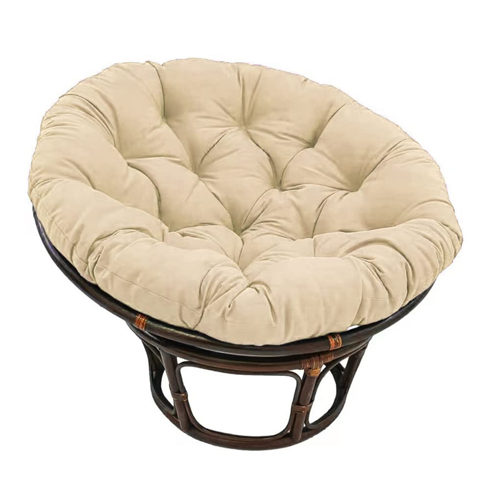 Morbuy Cojines sillas Jardin papasan, Suave y Acogedor Cojín Redondo Impermeable Cojín de Sillón para Interiores Exteriores Sala Cojín de Asiento (120x120CM,Caqui)