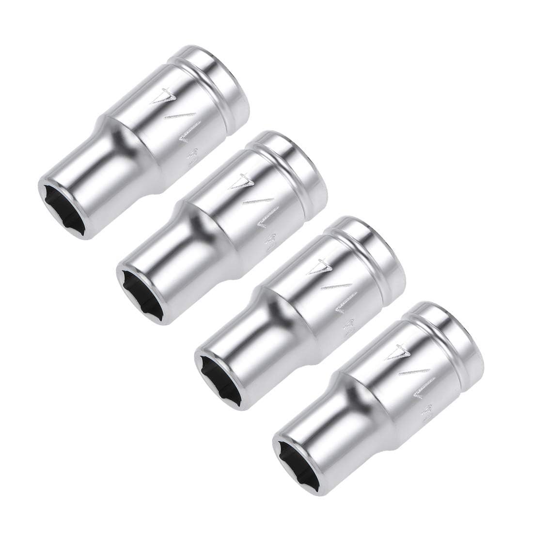 TA-VIGOR 4Pcs 1/4-inch Drive 1/4-inch 6-Point Shallow Socket, Cr-V Drive Socket for Auto Repairing and Household