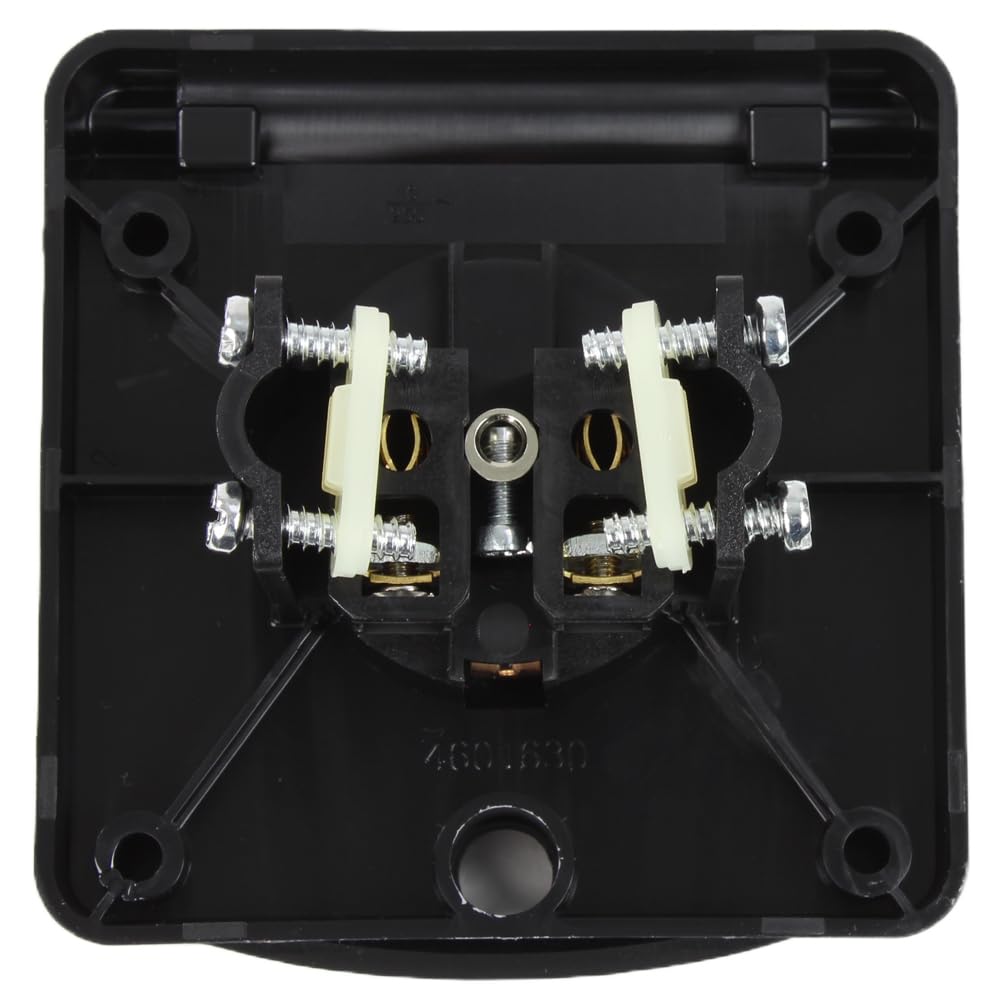 HABA Presa da esterno IP44 Schuko 220-240 V nero per roulotte camper caravan