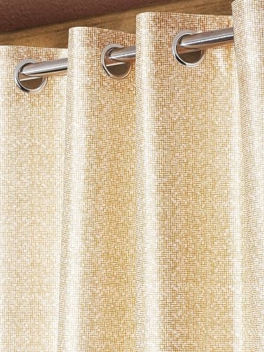 Image of Home Sizzler 1 Piece Digital Print Eyelet Polyester Window Curtains - 6 Feet, Maroon