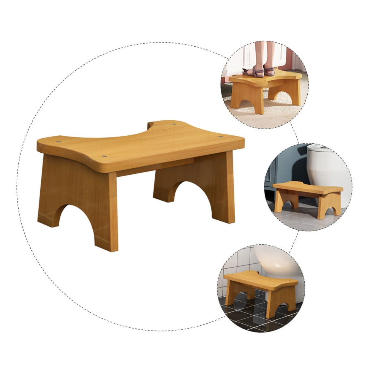 Alipis Toilettensitzhocker Rechteckiger Fußhocker mit Stabiler Konstruktion Platzsparend Geeignet für Badezimmer für Kinder und Ganze Familie als Toiletten und Tritthocker