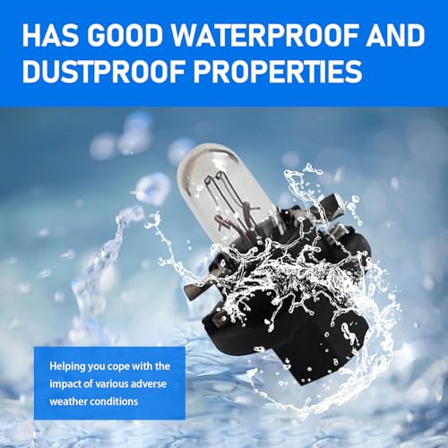 awlbed 5 PCS Car 12 V 1.2 W Dashboard Light Bulbs, BX8.4d Durable T5 Small Bulbs, Car Light Bulb Replacement Parts, Universal for Car and Motorcycle Dashboard Lights (White #DB501)