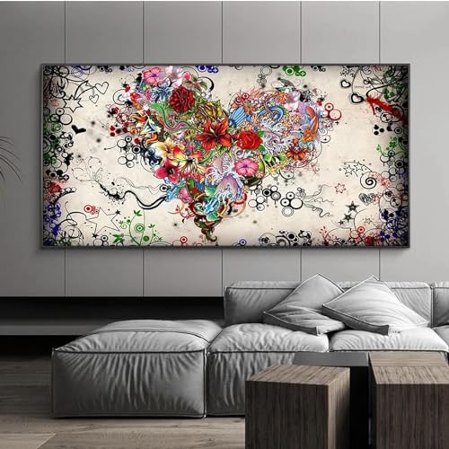Toile abstraite grand format pour habiller un mur vide blanc