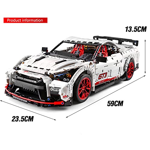 Technik Auto Bausteine für Nissan GTR, Mould 13172, Technik Rennwagen Modell, Groß MOC Klemmbausteine Bausatz Kompatibel… – Bild 8