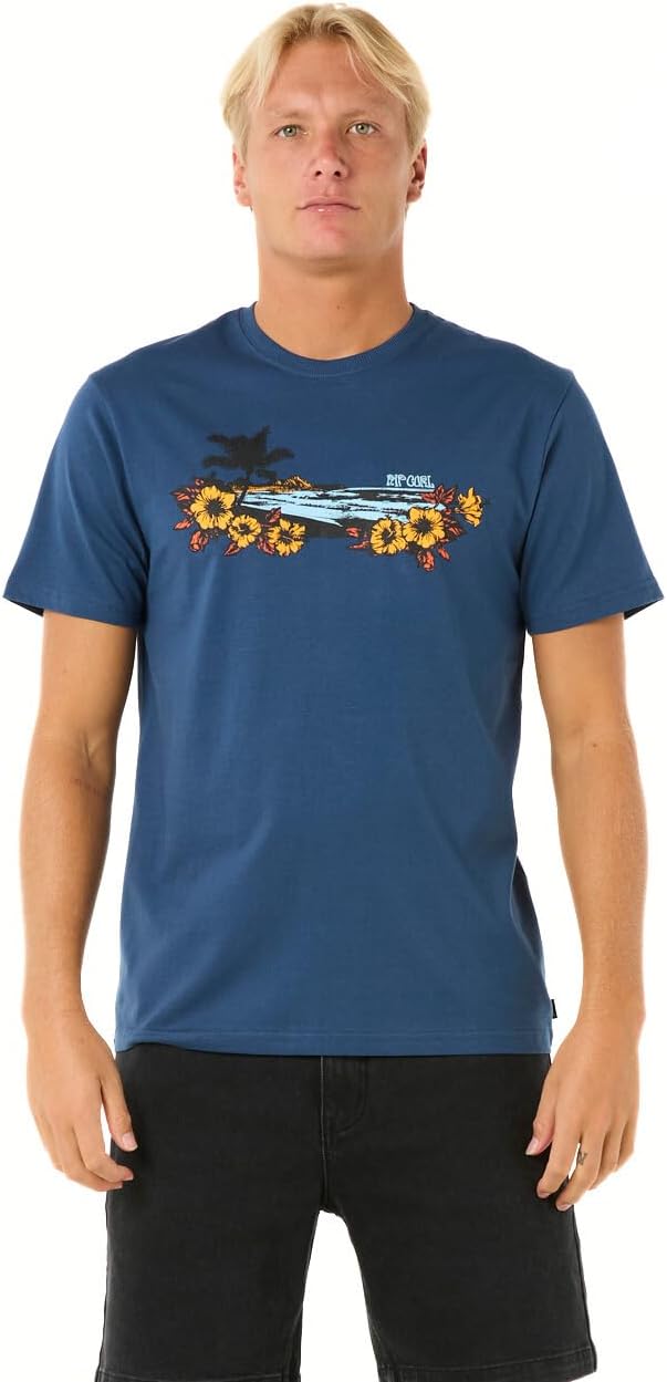 Rip Curl Mens Graphic Short Sleeve Crew Neck T-Shirt, Standard Fit