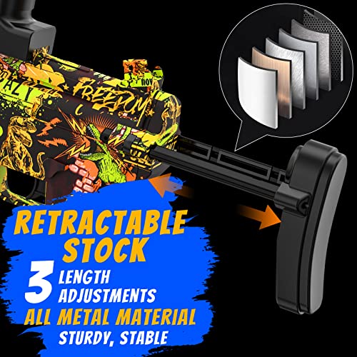 Uqhh Gel Ball Electric Splat Gun,Mp5 Submachine Model Water Bead Blaster Toy Shooter With Dinosaur Park Skin, For Kids,Team Shoot Game Outdoor Exercise(Green) #TOP2