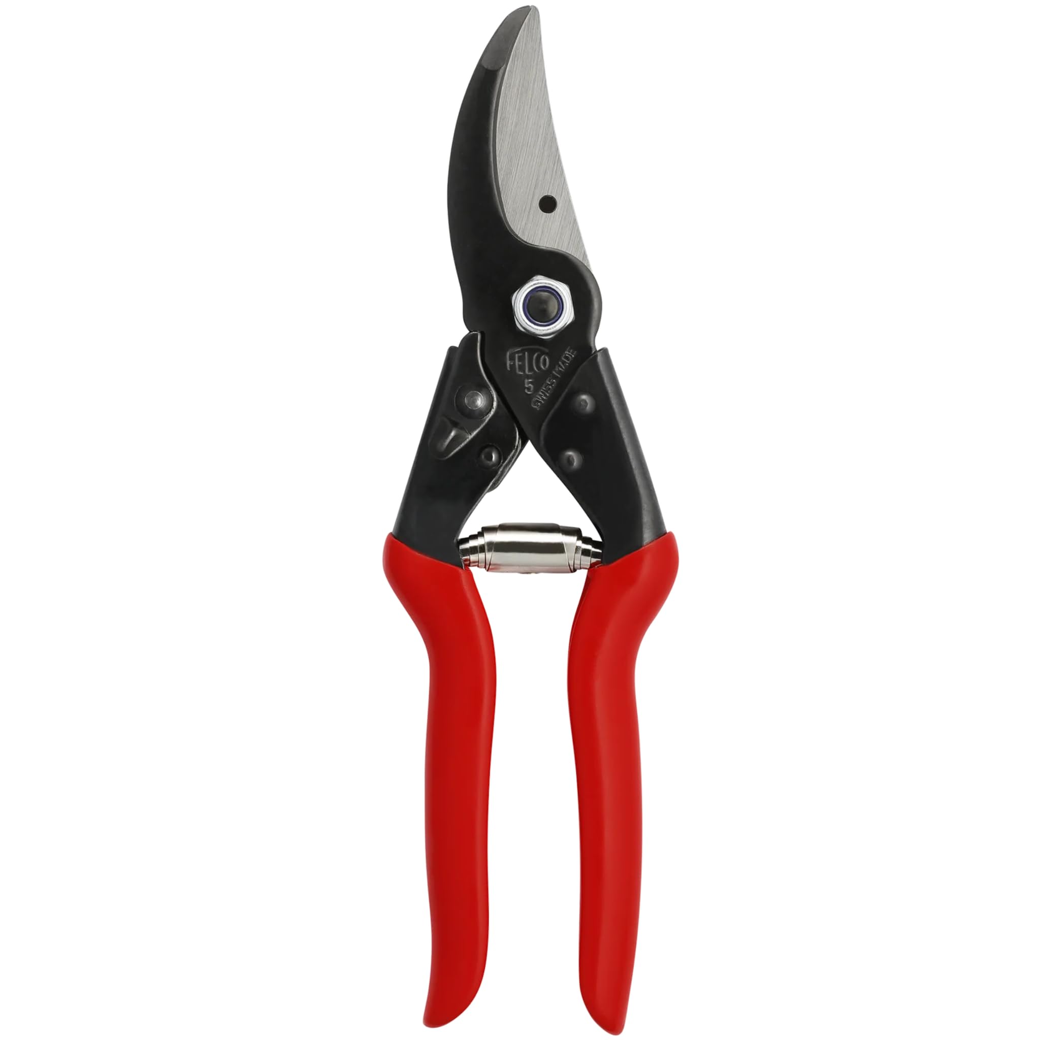 FELCO 5 robuste Gartenschere für große rechte Hände, 25 mm Schnittdurchmesser, 225 mm lang, schlanker Schneidkopf für schwer zugängliche Stellen, Stahlgriffe, sauber und kraftvoll schneiden