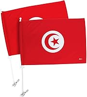 Vista 265 de Bandera de Estados Unidos con poste para coche, bandera para carros, 2 unidades, bandera de América, capó para auto, 4 de julio, decoración