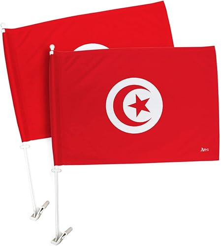 Miniatura 265 de Bandera de Estados Unidos con poste para coche, bandera para carros, 2 unidades, bandera de América, capó para auto, 4 de julio, decoración