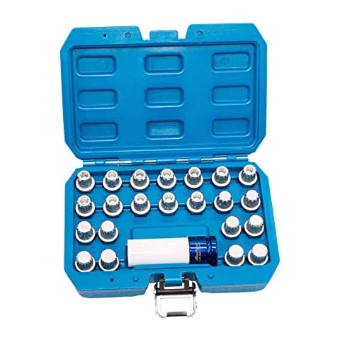 TIMTOKIT 23PCS Master Wheel Lock Key Set Compatible with VW, Wheel Lock Lug Nut Key Removal Tool Kit with 1/2'' Socket Adapter, Replacement for OEM# T10101, T40004 Cover