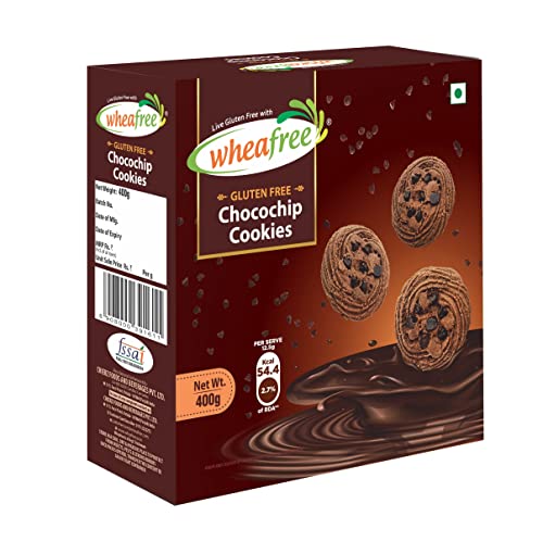 Image of Wheafree Gluten Free Chocochip Cookies - 400gm (Pack of 3) | Crispy & Crunchy | Best Tea Time Snacks | 100% Wholesome Ingredients
