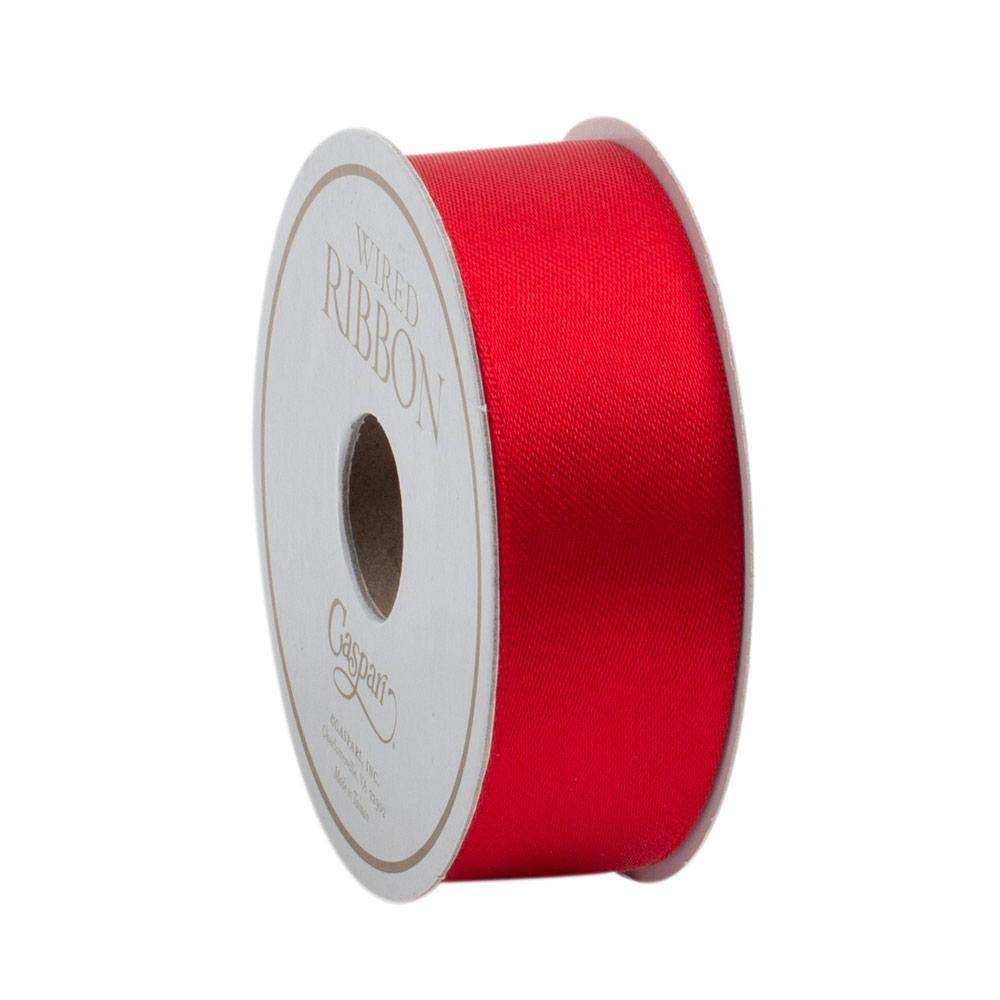 Caspari 2,5 cm breites Satinband, 61 cm Spule, einfarbig, Rot
