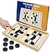 Gr8ware Juego de hockey de madera, juego rápido de cabestrillo de juego de mesa de mesa de batalla de hielo juego de batalla de padres-hijo, juego de parachoques de ajedrez para niños, adultos (niños)