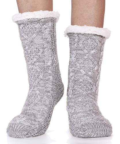 Image of EBMORE Women Slipper Fuzzy Socks Fluffy Cozy Cabin Warm Winter Soft Thick Comfy Fleece Non Slip Home Socks