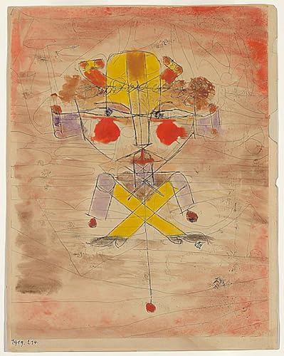 Pinturas murales de Paul Klee, carteles retro saltando Hampelmann para decoración pared 60x90cm