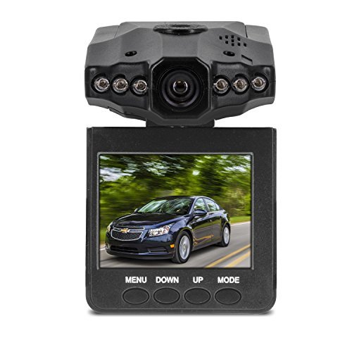 Aduro U-Drive DVR Video/Audio Dash Cam w/Infrared Night Vision LED's, 2.4" LCD Screen, 270Â° Rotation, Auto on/Off (Retail Packaging)