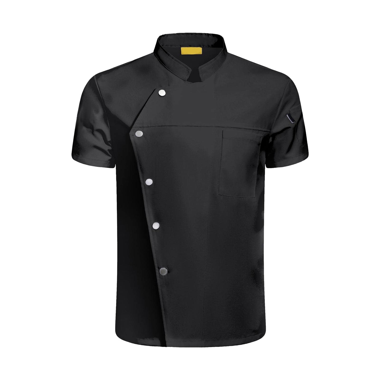 Kochjacke Kurzarm Unisex Berufsbekleidung Gastronomie Arbeitskleidung mit Knopfleiste Und Brusttasche Atmungsaktiv Bequem für Restaurant Hotel Küche C