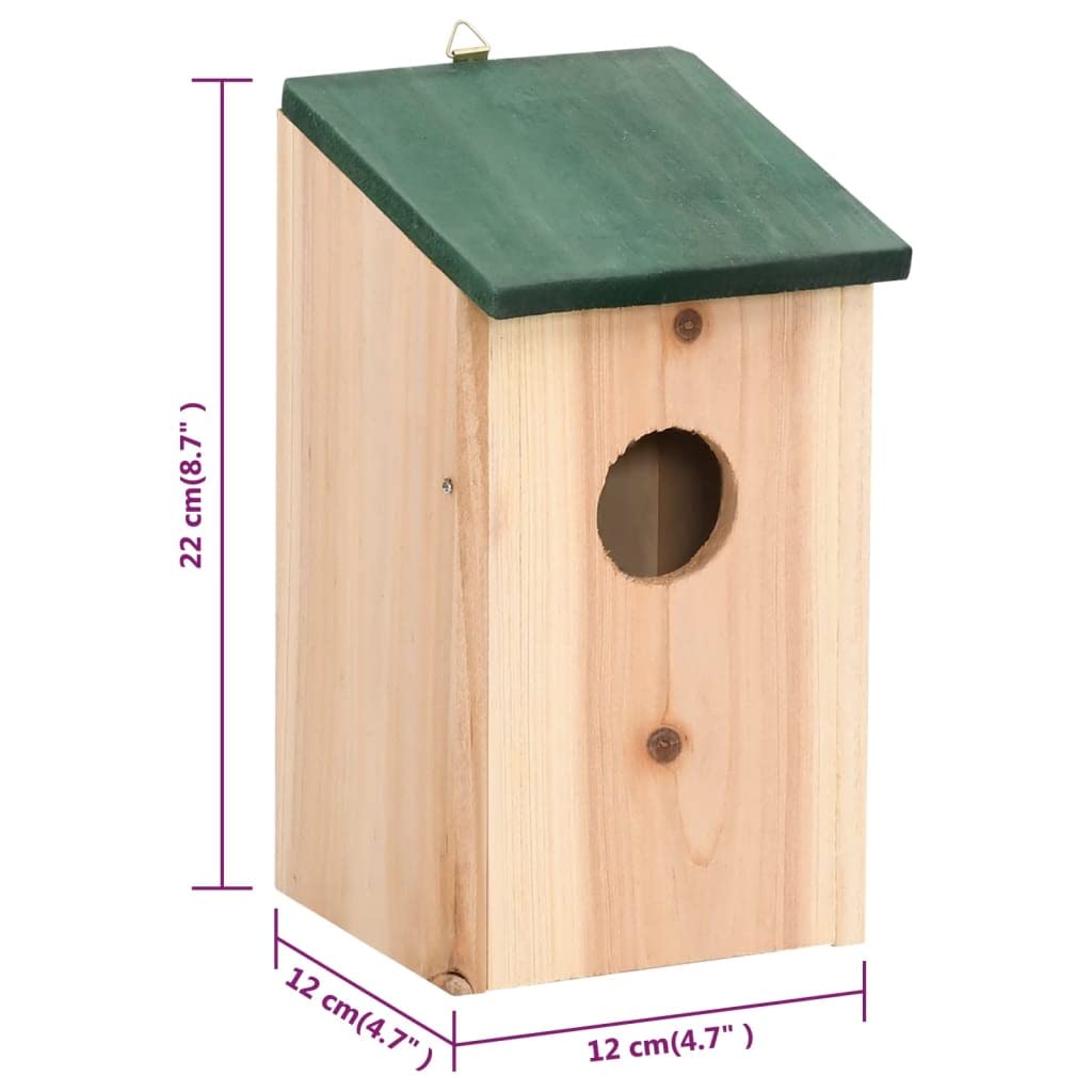 INLIFE Pajareras 8 piezas madera 12 x 12 x 22 cm
