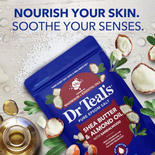 Dr Teal's Epsom Salt Magnesium Soak, Shea Butter & Almond, 3 lbs (Pack of 4) - image 4