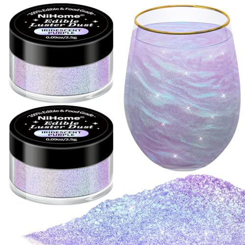 NiHome 0.18oz/5g Edible Food-Grade Glimmer Powder Glitter Luster Dust Metallic