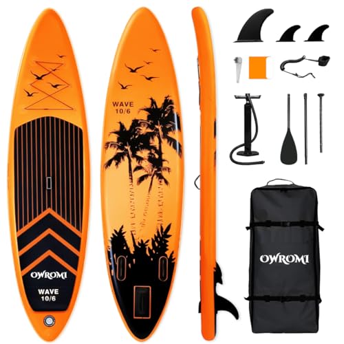 SUP Inflatable Stand Up Paddle Board 10'6"/32" 6" Ultra-Light Thick Paddleboard for All Skill Levels ISUP Paddle Board with Accessories, 10/6 Inflatable Paddle Boards
