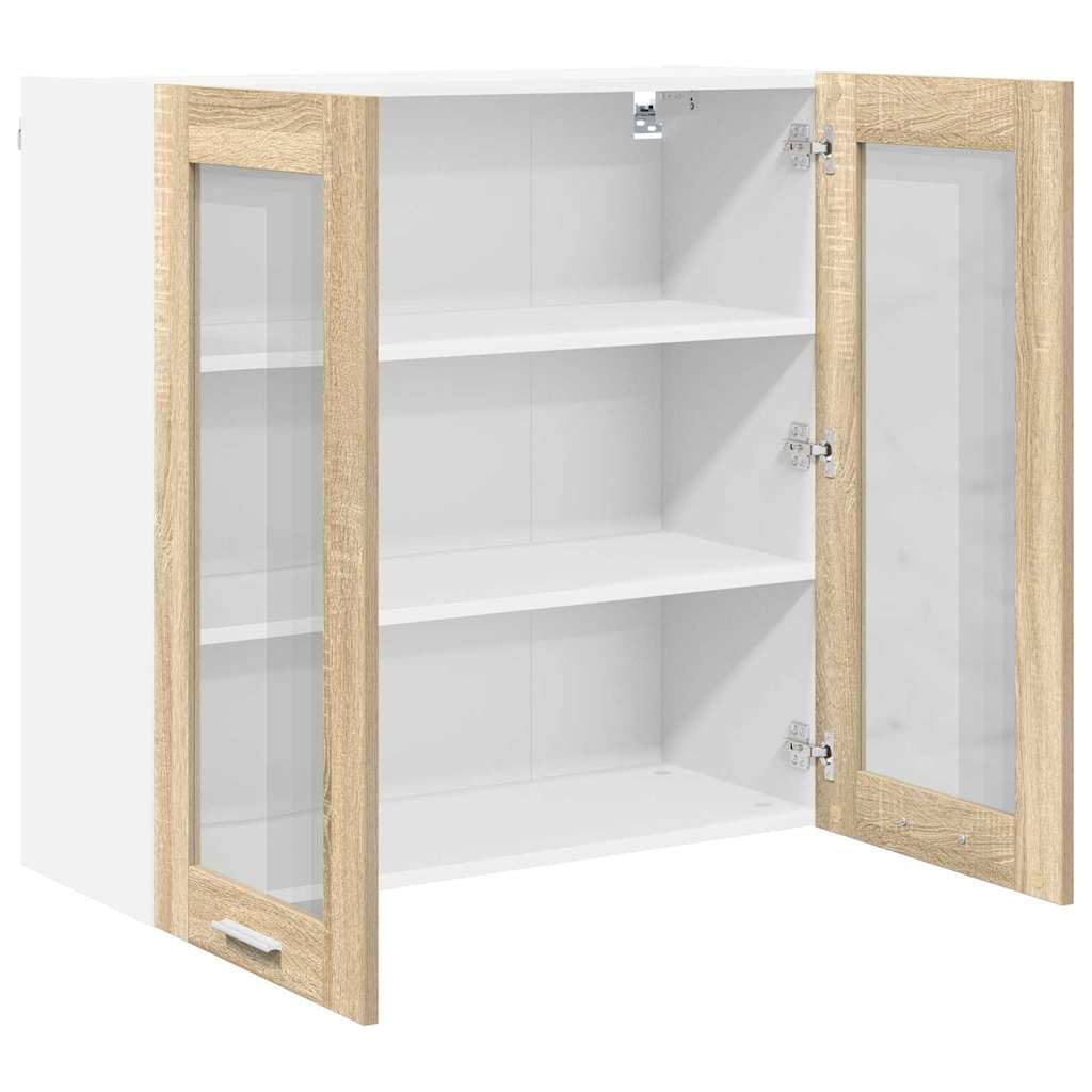Hängeschrank mit Tür Sonoma-Eiche Holzwerkstoff 80 x 31 x 80 cm, moderner Küchenschrank mit Stauraum, vielseitig für Küche, Esszimmer, Flur, praktische Ablage und Ordnung