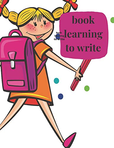 Book learning to write: 8.5 x 11 in (21.59 x 27.94 cm ) Book learning to write and caver is boy girl hand in hand kids school