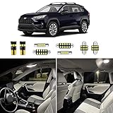 8pcs RAV4 Interior LED Lights Replacement for 2006-2015 2016 2017 2018 2019 2020 2021 Toyota Rav4 6000K Super Bright White interior LED bulbs package + Installation Tool