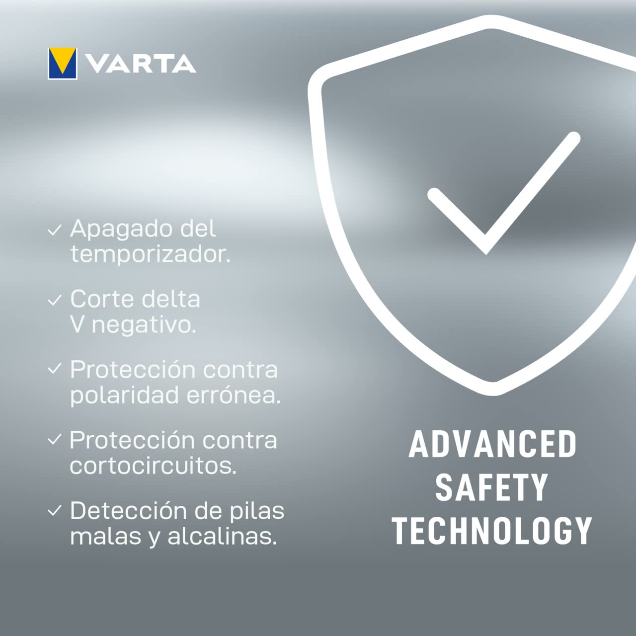 VARTA Cargador de Pilas, incl. 4X AA 2600mAh, cargador para pilas AA/AAA recargables, LCD Charger, con cable USB & adaptador de 12V