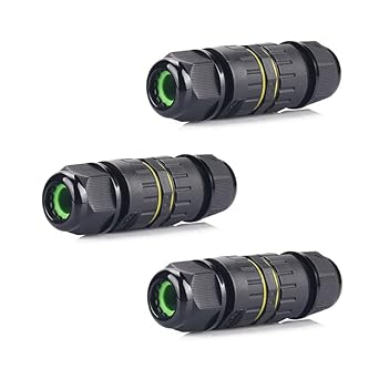 Junction Box Outdoor,IP68 M16 2Way 2Core Electrical Cable Connector for 3.5-7mm Wire RangeAC 400V, 17.5A Quick Repair Extend Power Cables Waterproof Connector.3PCS