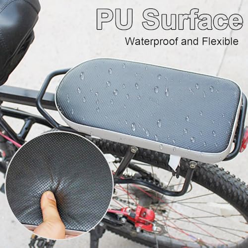 PU Fahrrad-Rücksitzkissen, Bequemer Fahrrad Hinten Sitz Kissen, Mountainbike Fahrradrücksitz, Fahrradsitz Hinten für Erwachsenenfahrrad mit Sitzkissen, Weiches Kinder Fahrradsitz Gepäckträger Sitz